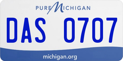 MI license plate DAS0707