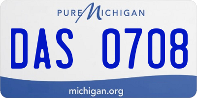 MI license plate DAS0708