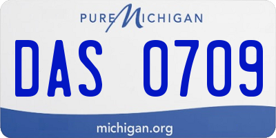 MI license plate DAS0709