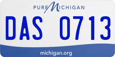 MI license plate DAS0713