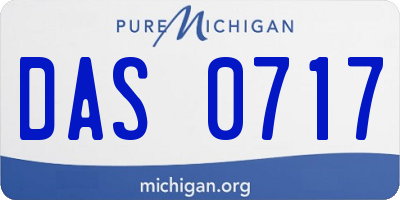 MI license plate DAS0717