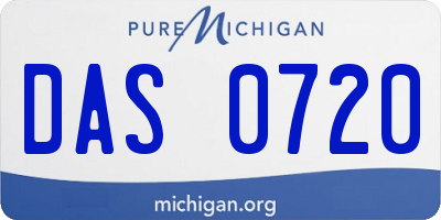 MI license plate DAS0720