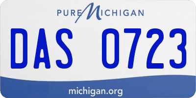 MI license plate DAS0723