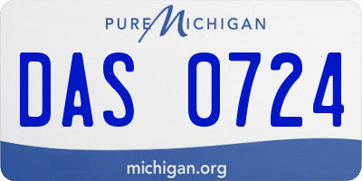 MI license plate DAS0724