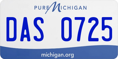 MI license plate DAS0725