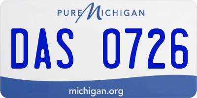 MI license plate DAS0726