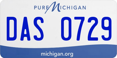 MI license plate DAS0729
