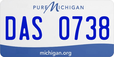 MI license plate DAS0738