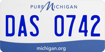 MI license plate DAS0742