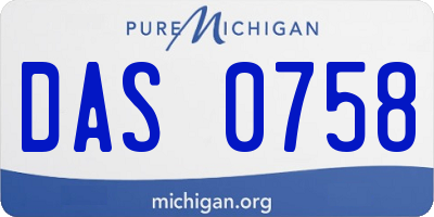 MI license plate DAS0758