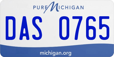 MI license plate DAS0765