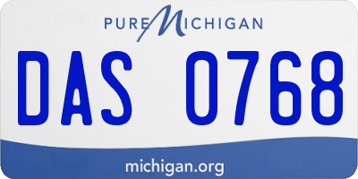 MI license plate DAS0768