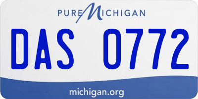 MI license plate DAS0772