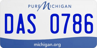 MI license plate DAS0786