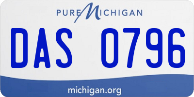 MI license plate DAS0796