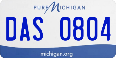 MI license plate DAS0804