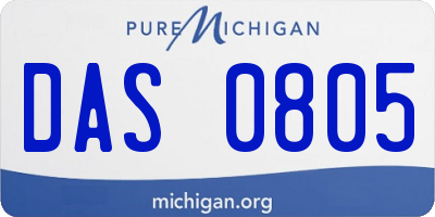 MI license plate DAS0805