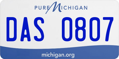 MI license plate DAS0807