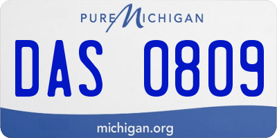 MI license plate DAS0809
