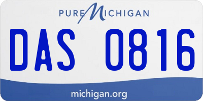 MI license plate DAS0816