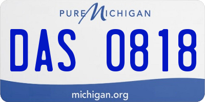MI license plate DAS0818