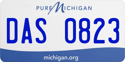 MI license plate DAS0823