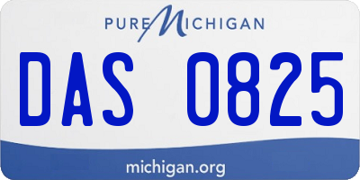 MI license plate DAS0825
