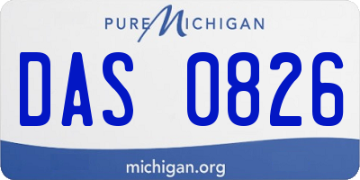 MI license plate DAS0826