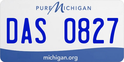 MI license plate DAS0827