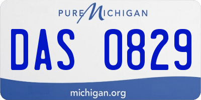 MI license plate DAS0829