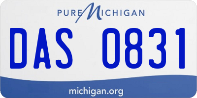MI license plate DAS0831