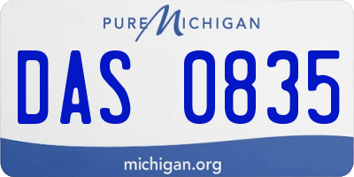MI license plate DAS0835