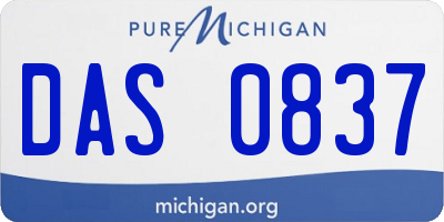 MI license plate DAS0837