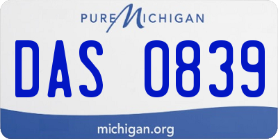 MI license plate DAS0839