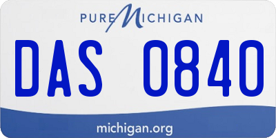 MI license plate DAS0840