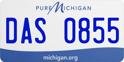 MI license plate DAS0855