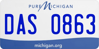 MI license plate DAS0863
