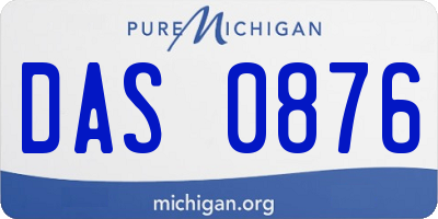 MI license plate DAS0876