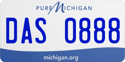 MI license plate DAS0888
