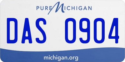 MI license plate DAS0904