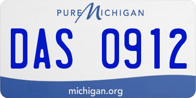 MI license plate DAS0912