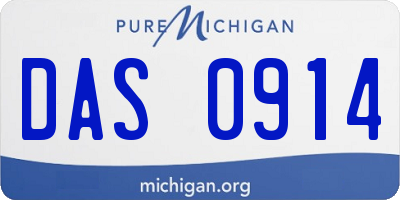 MI license plate DAS0914