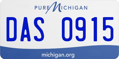 MI license plate DAS0915