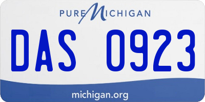 MI license plate DAS0923
