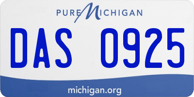 MI license plate DAS0925