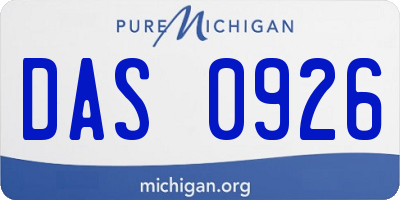 MI license plate DAS0926