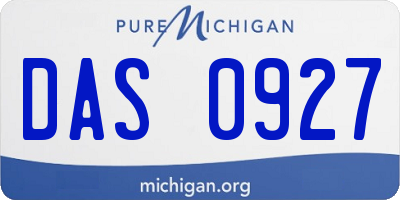MI license plate DAS0927