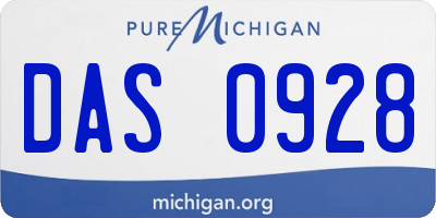 MI license plate DAS0928