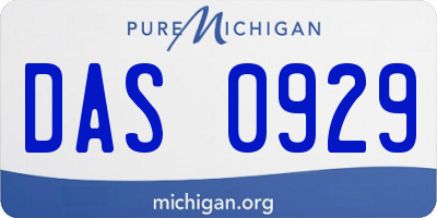 MI license plate DAS0929