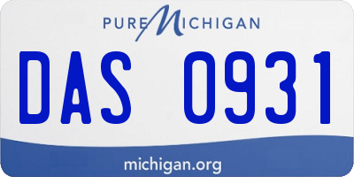 MI license plate DAS0931